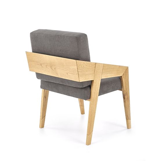 Upholstered armchair Freedom - gray / solid wood