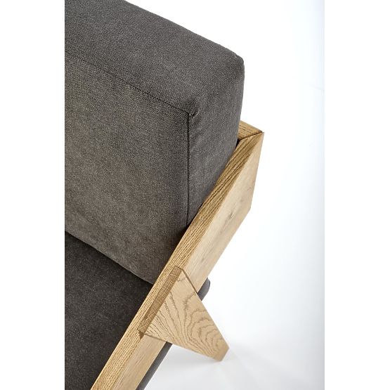 Upholstered armchair Freedom - gray / solid wood