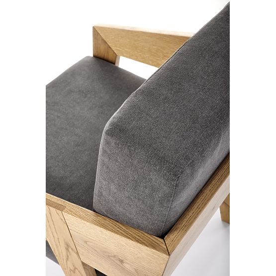Upholstered armchair Freedom - gray / solid wood