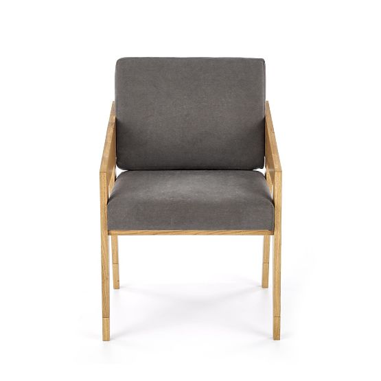 Upholstered armchair Freedom - gray / solid wood