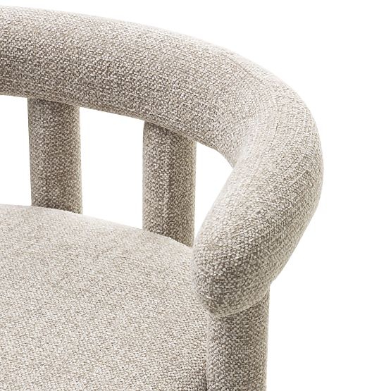 Upholstered Armchair Glen Grey, Rounded Shapes