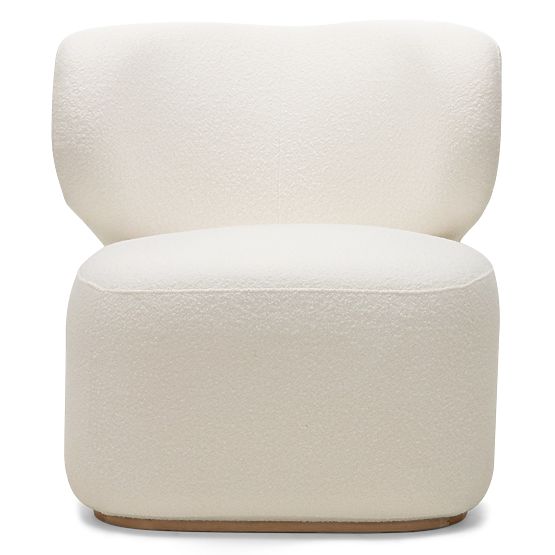 Upholstered Armchair Imai White, Rounded Shapes