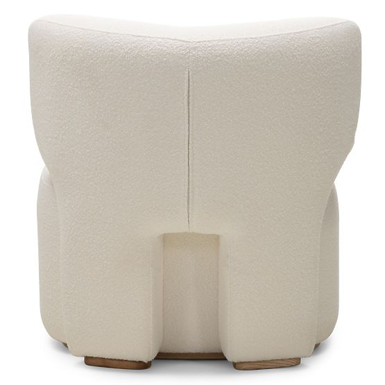Upholstered Armchair Imai White, Rounded Shapes