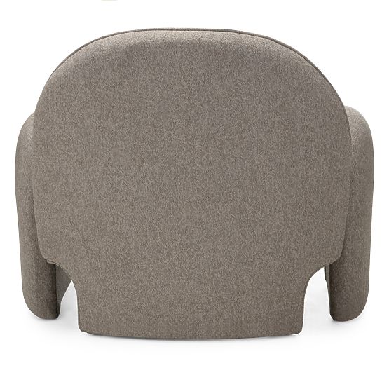 Upholstered Armchair Sheli Beige-Grey Mélange, Boucle, Rounded Shapes