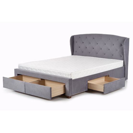 Upholstered bed 160x200 SABRINA - dark grey