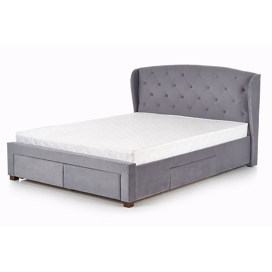 Upholstered bed 160x200 SABRINA - dark grey