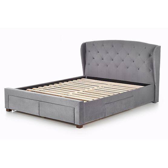 Upholstered bed 160x200 SABRINA - dark grey