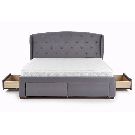Upholstered bed 160x200 SABRINA - dark grey