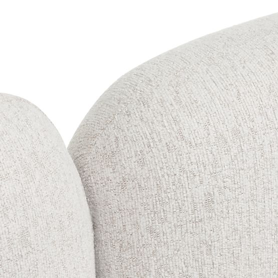 Upholstered Bed Fencee 160x200 cm, with Slats, Rounded, Light Beige