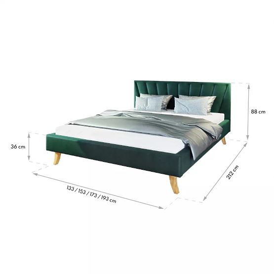 Upholstered bed HEAVEN 120 x 200 cm - Grey