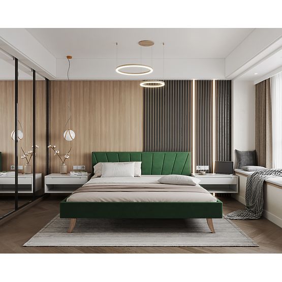 Upholstered bed HEAVEN 140 x 200 cm - Green