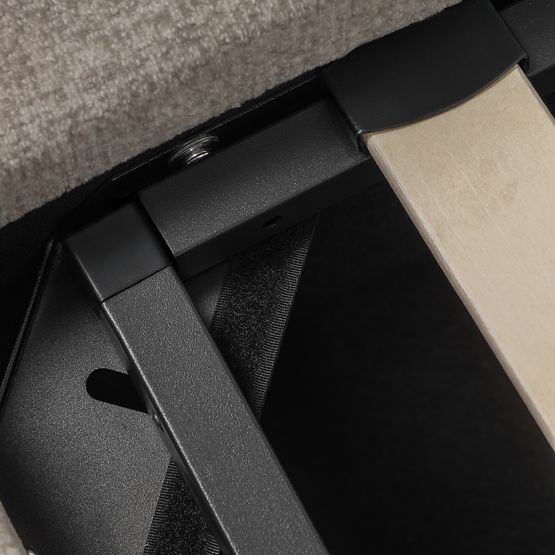 Upholstered Bed Luno 160x200 cm, with Slatted Frame and Storage, Light Beige, Rounded