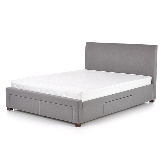 Upholstered Bed MODENA 140 cm with Drawers Grey (6p=1pc)