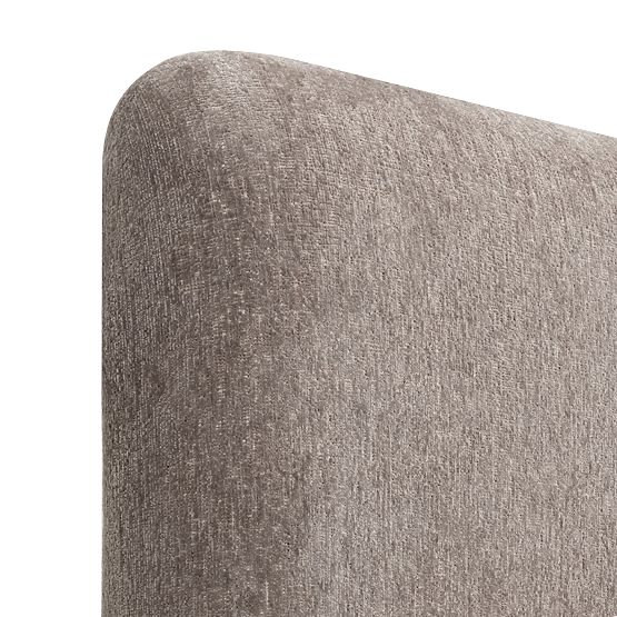 Upholstered Bed Rolly 160x200 cm, with Slats, Rounded, Brown