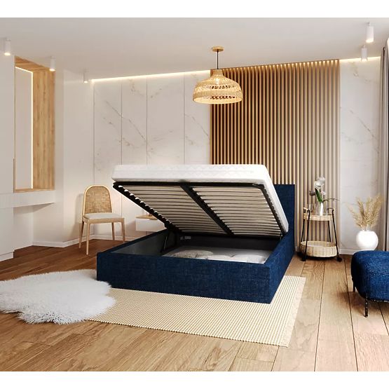 Upholstered bed TULSA 120 x 200 cm - Dark blue
