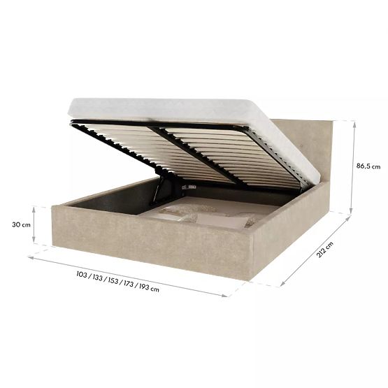 Upholstered bed TULSA 160 x 200 cm - Dark blue