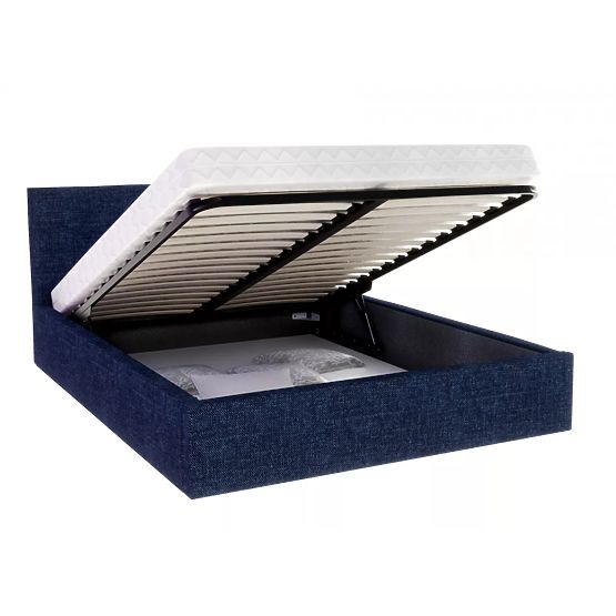 Upholstered bed TULSA 160 x 200 cm - Dark blue