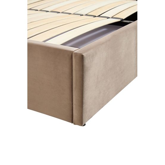 Upholstered bed with high headboard PALLAZO beige - 160x200 cm