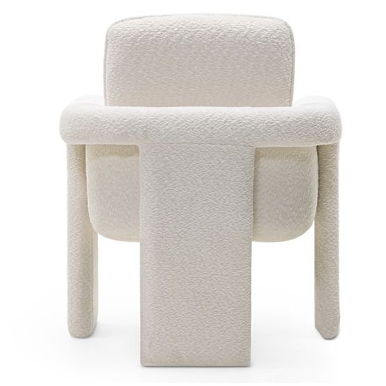 Upholstered Chair Campat White, Rounded