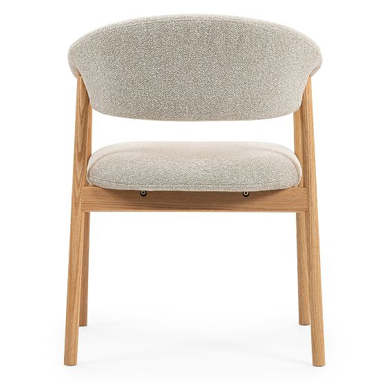 Upholstered Chair Capri, Light Beige/Oak Wood
