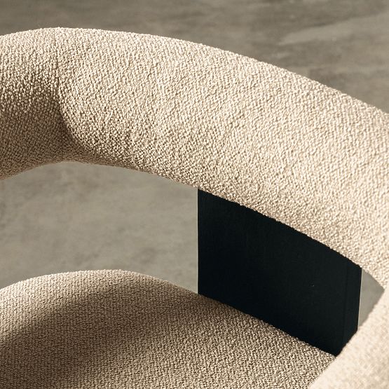 Upholstered Chair Chili Beige/Black, Rubberwood