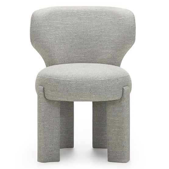 Upholstered Chair Elaine Beige-Grey, Rounded Shapes