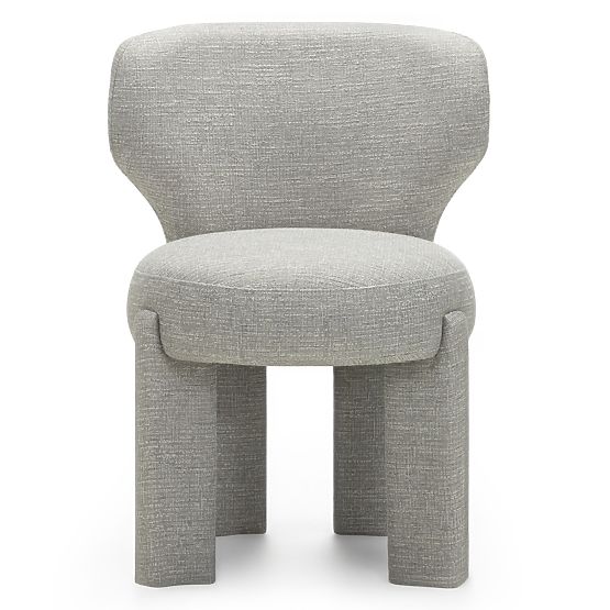 Upholstered Chair Elaine Beige-Grey, Rounded Shapes