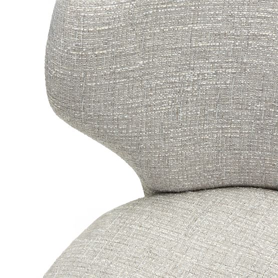 Upholstered Chair Elaine Beige-Grey, Rounded Shapes