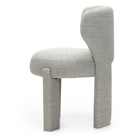 Upholstered Chair Elaine Beige-Grey, Rounded Shapes