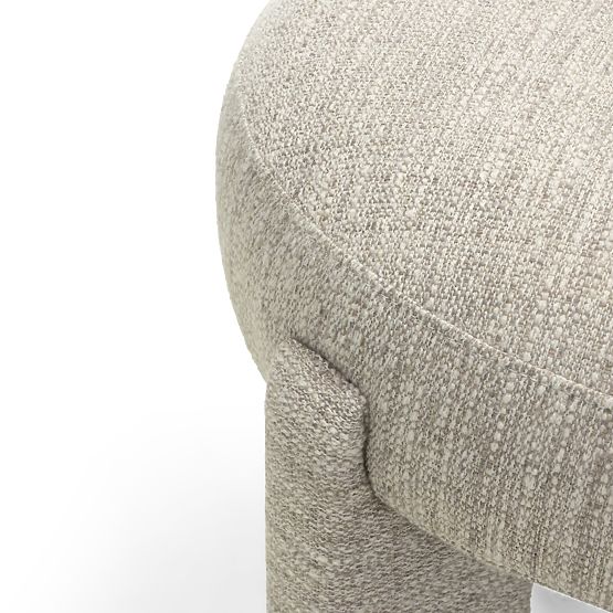 Upholstered Chair Elaine Beige, Rounded Shape