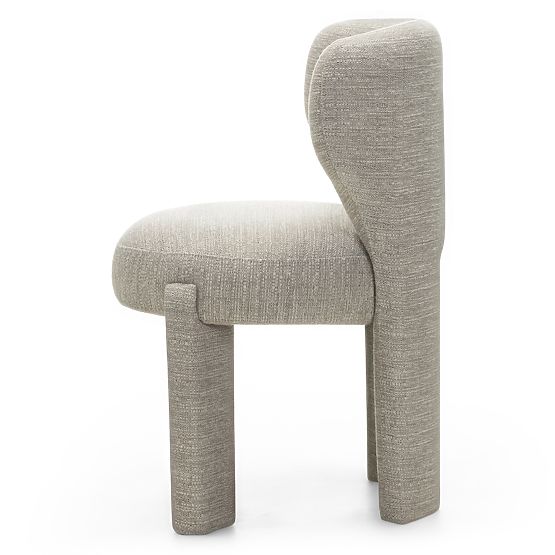 Upholstered Chair Elaine Beige, Rounded Shape