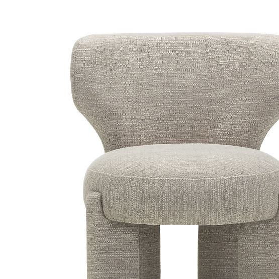 Upholstered Chair Elaine Beige, Rounded Shape