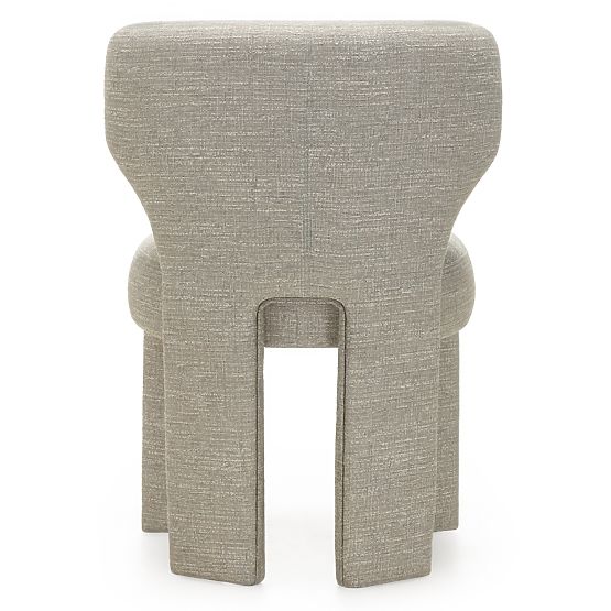 Upholstered Chair Elaine Beige, Rounded Shape