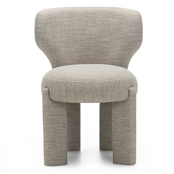 Upholstered Chair Elaine Beige, Rounded Shape