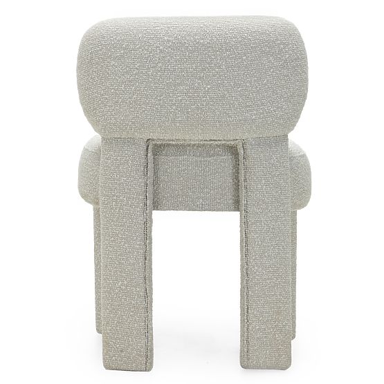 Upholstered Chair Falone Beige-Grey, Boucle, Rounded Shapes