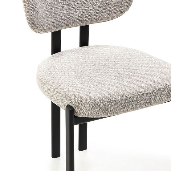 Upholstered Chair Flare, Beige/Black Legs