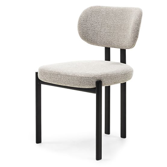 Upholstered Chair Flare, Beige/Black Legs
