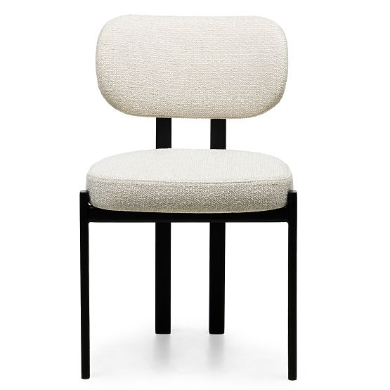 Upholstered Chair Flare, Light Beige/Black Legs