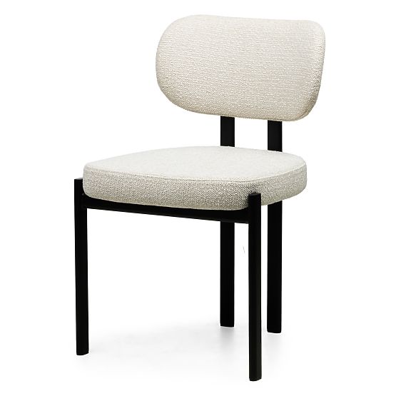 Upholstered Chair Flare, Light Beige/Black Legs