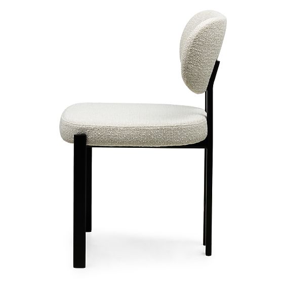 Upholstered Chair Flare, Light Beige/Black Legs