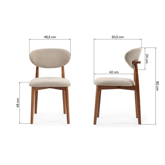 Upholstered Chair Merano Beige/Light Walnut