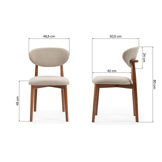 Upholstered Chair Merano Beige/Light Walnut