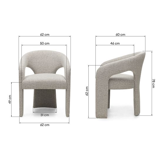 Upholstered Chair Nuria Beige-Cream