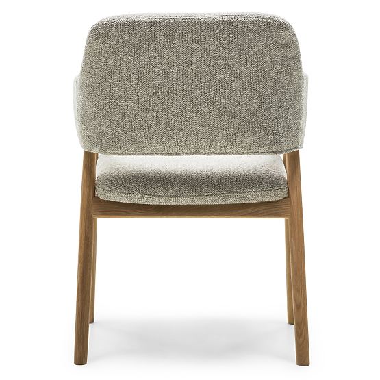 Upholstered Chair Sanremo Light Gray, Boucle/Oak
