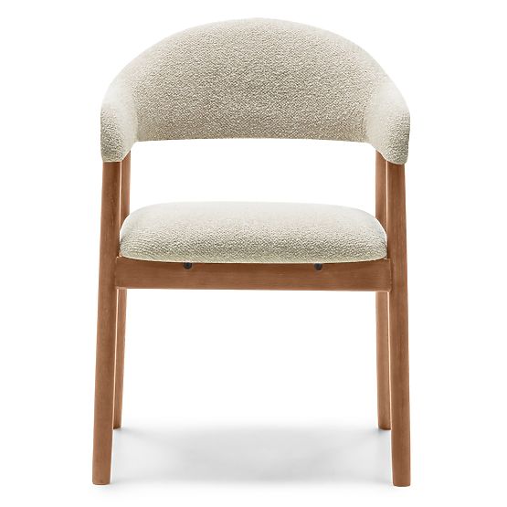 Upholstered Chair Sorrento, Beige, Boucle/Light Walnut