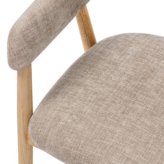 Upholstered Chair Sorrento, Dark Beige, Oak