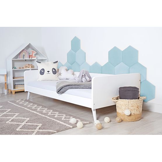Hexagon upholstered panel - baby blue