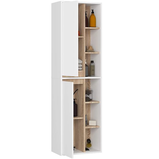 VAMI W50 2D 6P White / Sonoma Oak Wall-Mounted Bathroom Cabinet