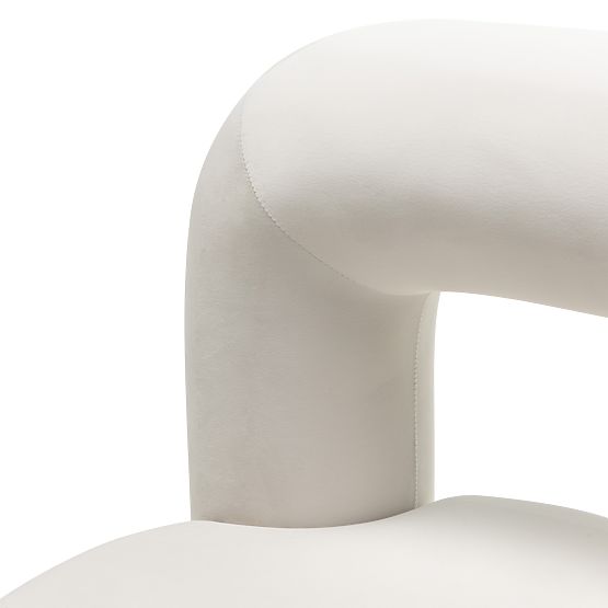 Vasto Relaxation Chair, Cream, Velvet, Rounded Shapes