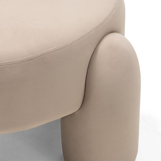 Vasto Relaxation Chair, Light Beige, Velvet, Rounded Shapes